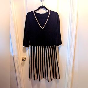 Boden Black and Gold Knit Dress, Sz 12 (US)